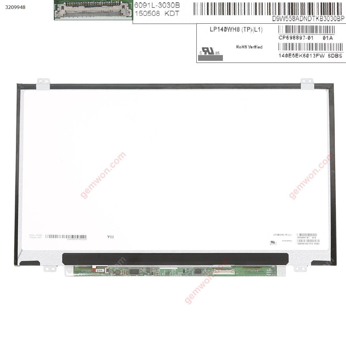 Picture of LP140WH8 TPK1 LP140WH8 (TP)(K1) fit LP140WH8 TPE1 TPH1 TPL1 TPG1 TPH2 N140BGE-EA3 EB3 LTN140AT37 EDP 30 PINS