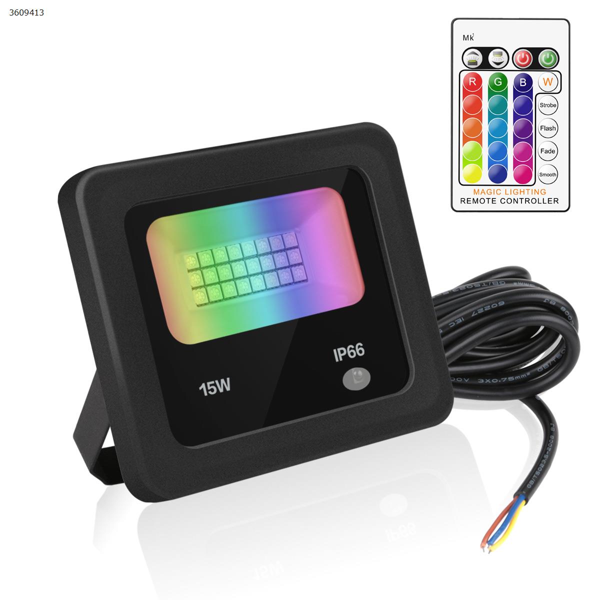 Picture of LED15w colorful RGB remote control color changing floodlights floodlights (single pack EU)