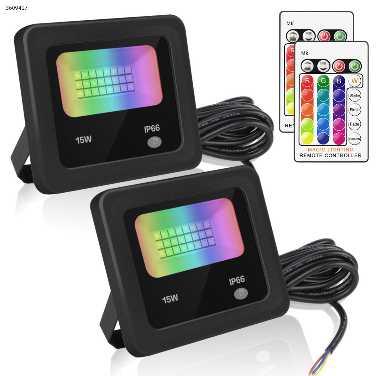 Picture of LED15w colorful RGB remote control color changing floodlights floodlights (Two packs EU)