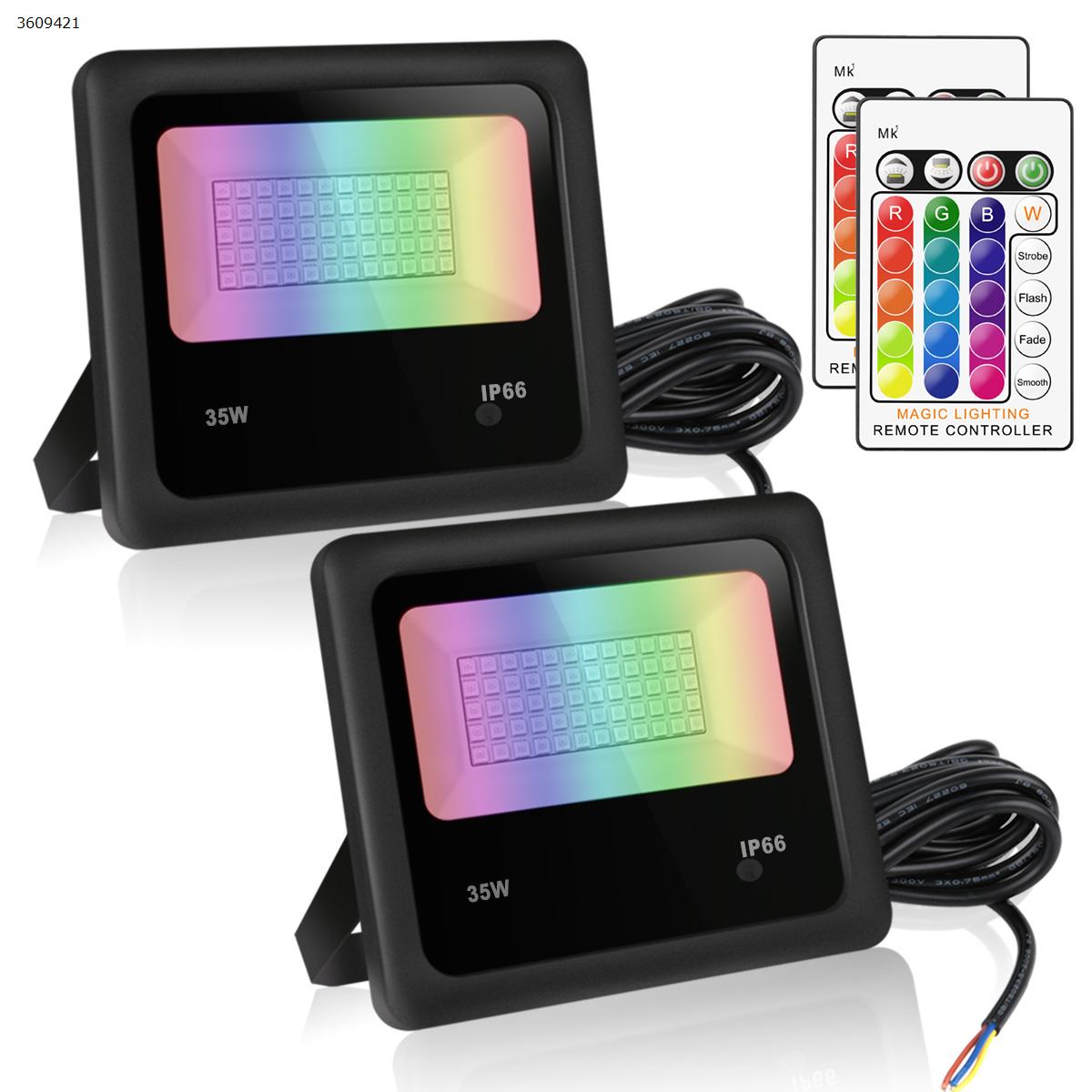 Picture of LED35w colorful RGB remote control color changing floodlights floodlights (Two packs EU)