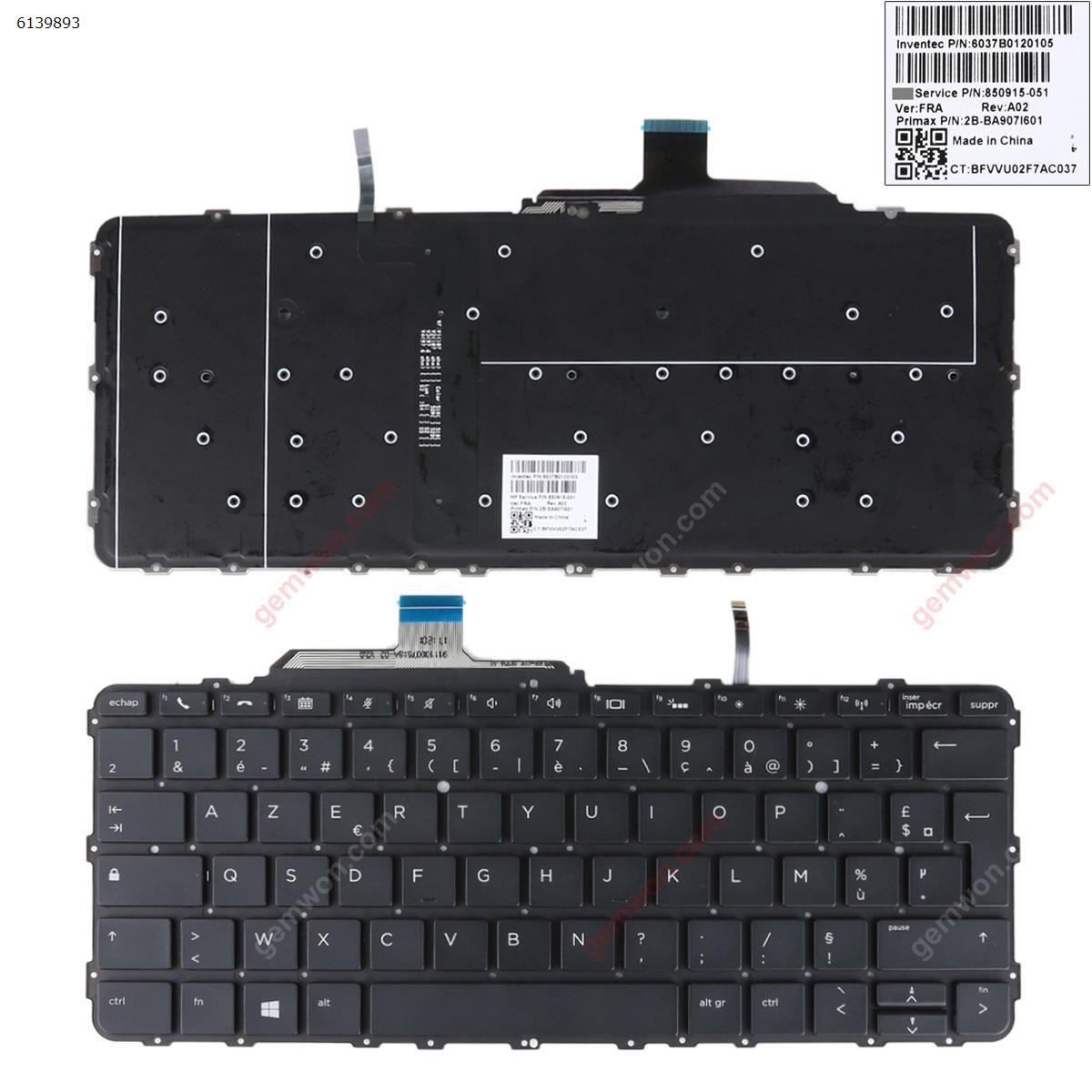 Picture of New Replacement Laptop Keyboard For HP EliteBook Folio G1 BLACK (without FRAME,Backlit,WIN8) FR Layout