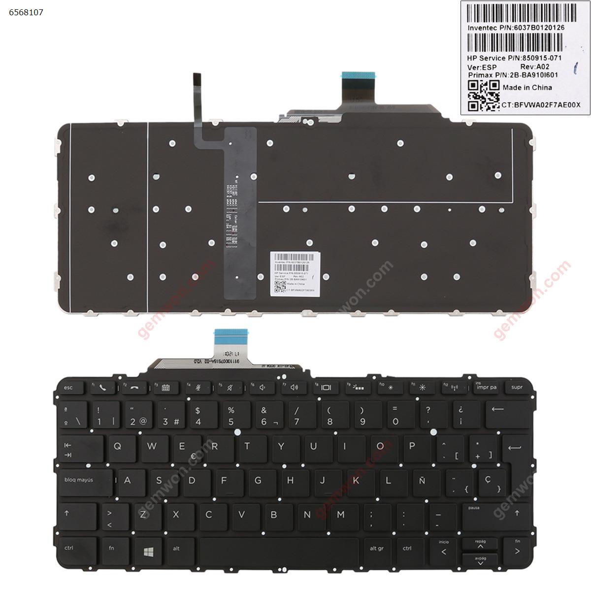 Picture of New Replacement Laptop Keyboard For HP EliteBook Folio G1 BLACK (without FRAME,Backlit,WIN8) SP Layout