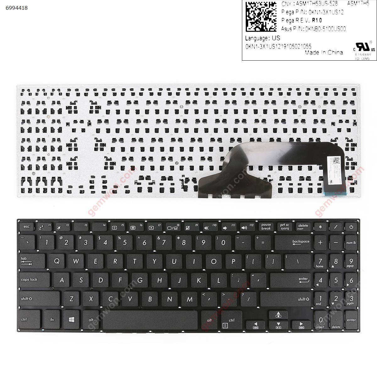 Picture of New Replacement Laptop Keyboard For ASUS X507 BLACK US Layout