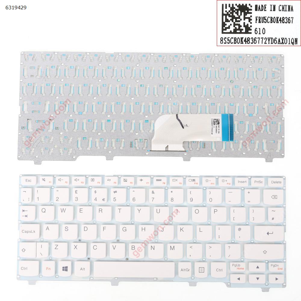 Picture of New Replacement Laptop Keyboard For LENOVO Ideapad 100S-11IBY White  WIN8 (Without FRAME) Uk Layout