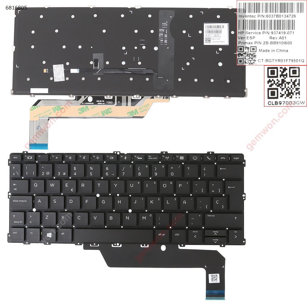 Picture of New Replacement Laptop Keyboard For HP EliteBook 1030 G2 x360 BLACK （With Backlit Board，Win8）Version 2	 SP Layout