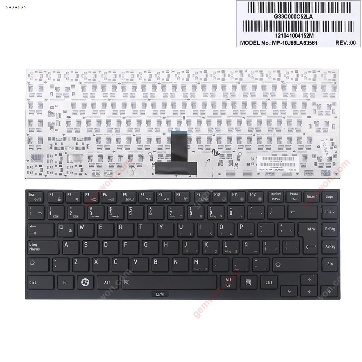 Picture of New Replacement Laptop Keyboard For TOSHIBA R700 BLACK FRAME BLACK LA Layout