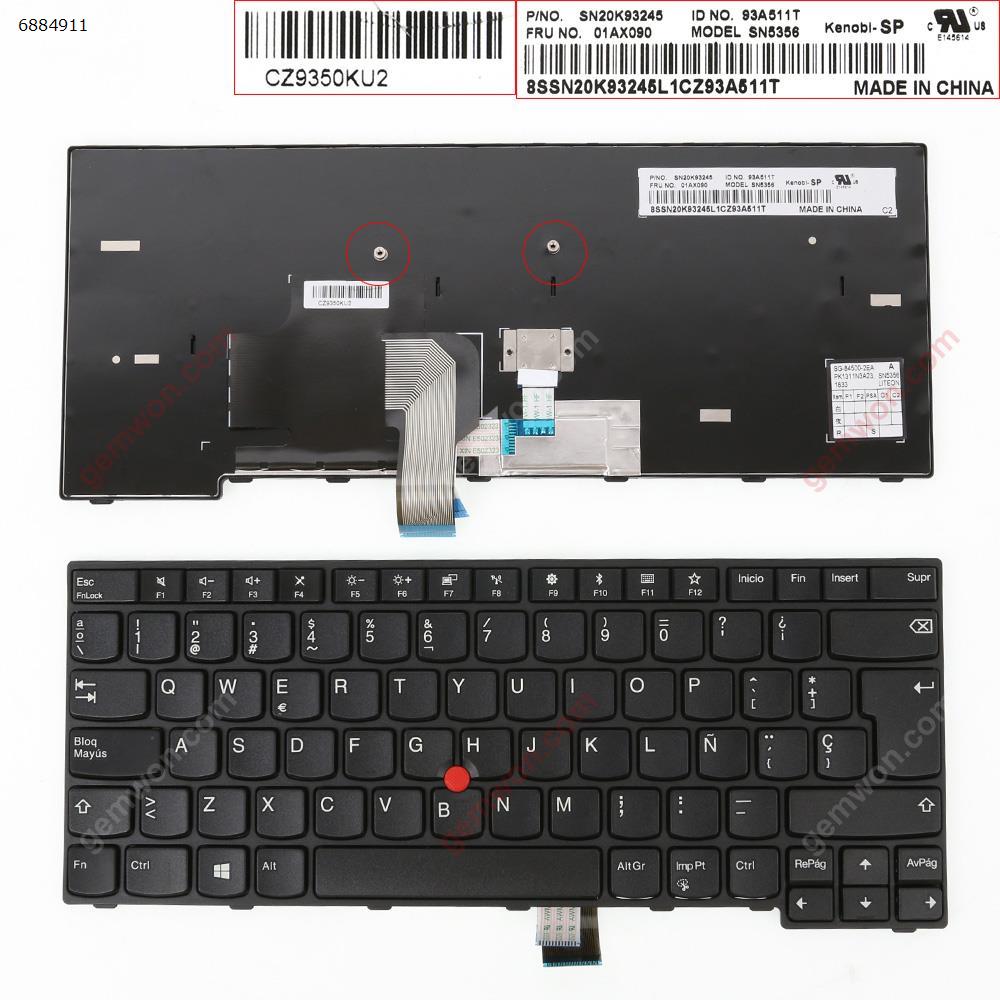 Picture of New Replacement Laptop Keyboard For ThinkPad Edge E470 E475 BLACK FRAME BLACK(With Point stick,Win8，Version 2) SP Layout
