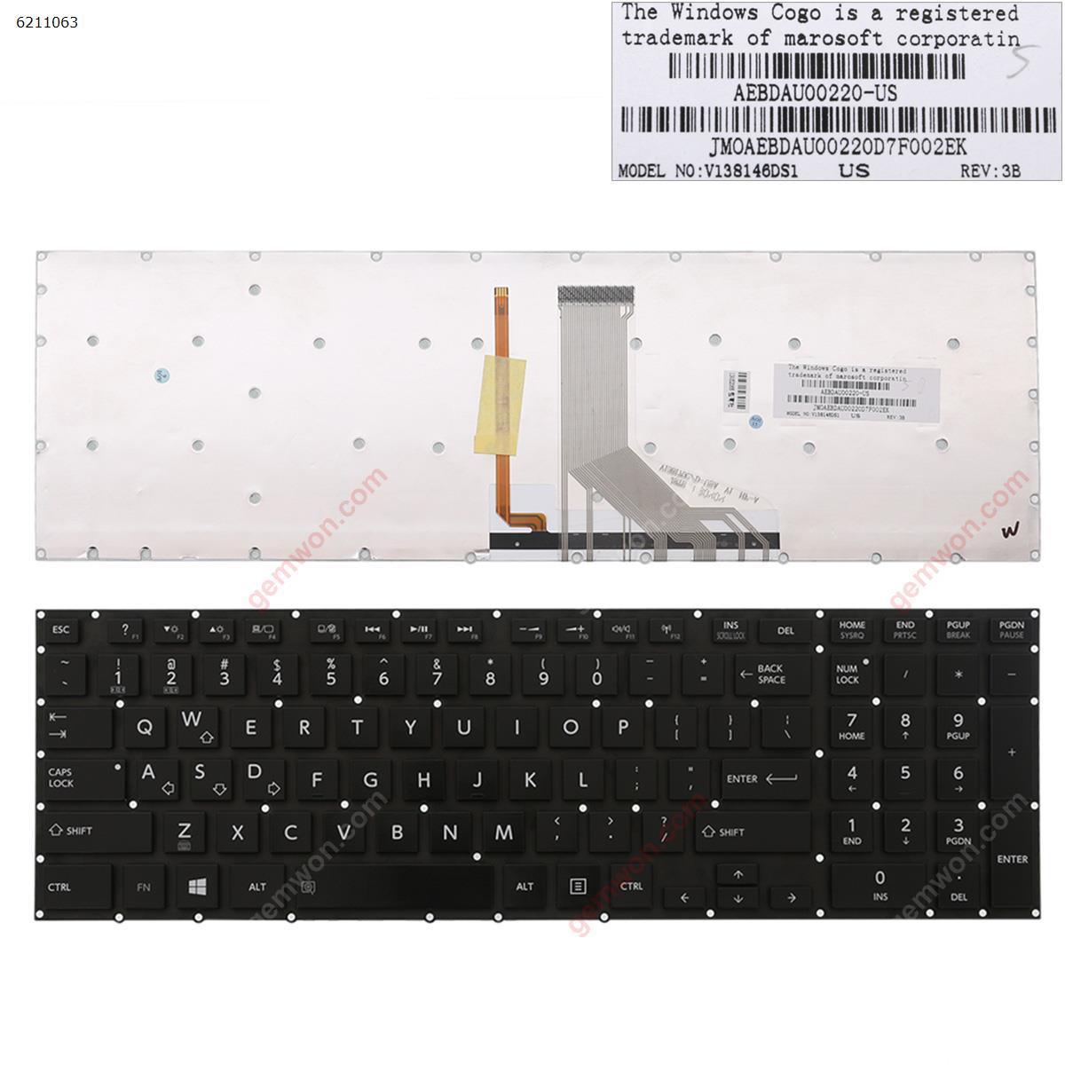 Picture of New Replacement Laptop Keyboard For TOSHIBA P50-A  p55  GLOSSY (Without FRAME，Backlit,WIN 8） US Layout