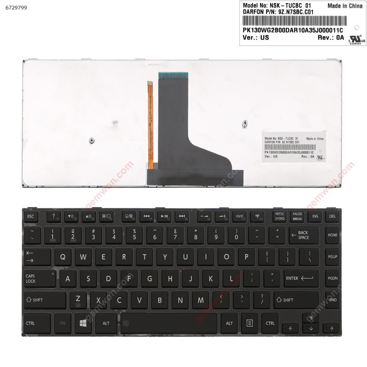 Picture of New Replacement Laptop Keyboard For TOSHIBA  L40-A  GLOSSY FRAME GLOSSY (Backlit,WIN 8 ） US Layout