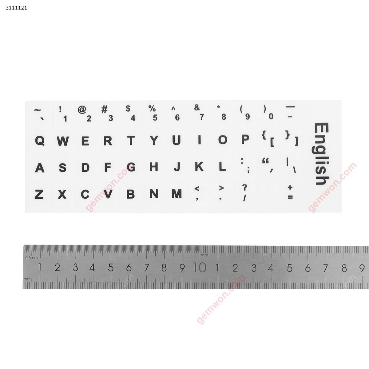 Picture of US Keyboard Sticker,White with Black letter. Change keyboard language layout by stick lables on keyboard keys.