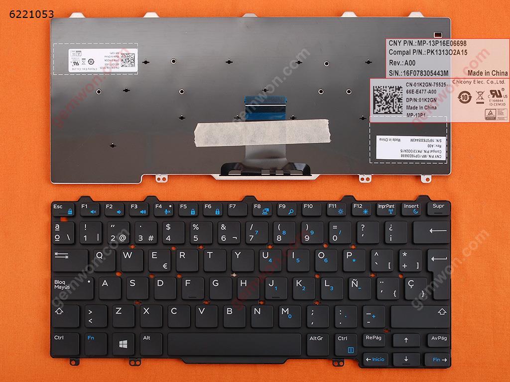 Picture of New Replacement Laptop Keyboard For DELL Latitude E7250 BLACK (For Win8) SP Layout