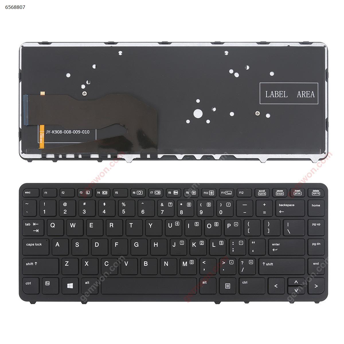 Picture of New Replacement Laptop Keyboard For HP EliteBook 840 G1 850 G1 BLACK FRAME BLACK (Backlit,without  point,Win8) US Layout