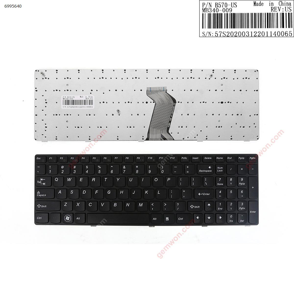 Picture of New Replacement Laptop Keyboard For LENOVO V570 B570 B590 BLACK FRAME BLACK OEM (without  Foil) US Layout