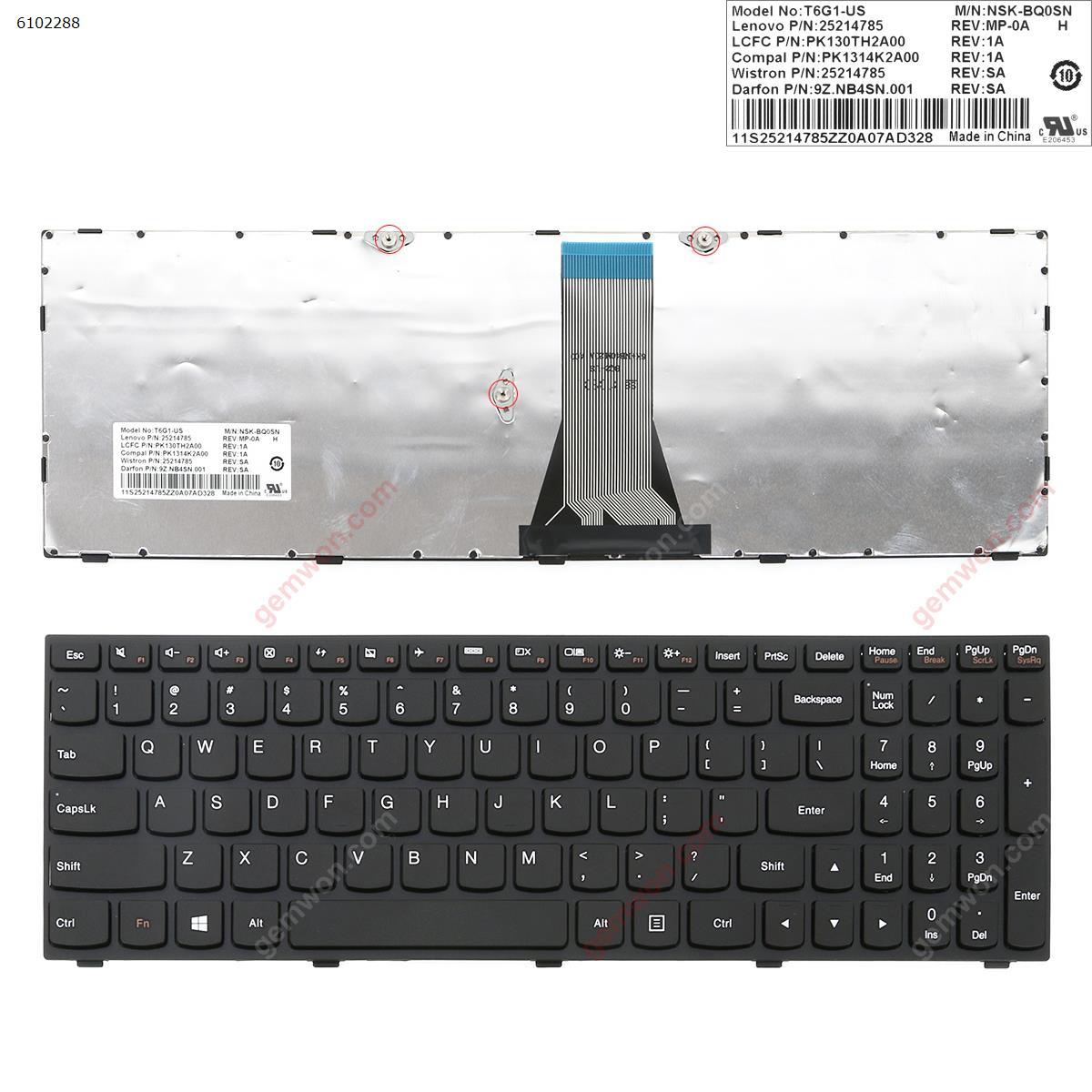 Picture of New Replacement Laptop Keyboard For LENOVO G50-70 BLACK FRAME BLACK(For Win8) US Layout