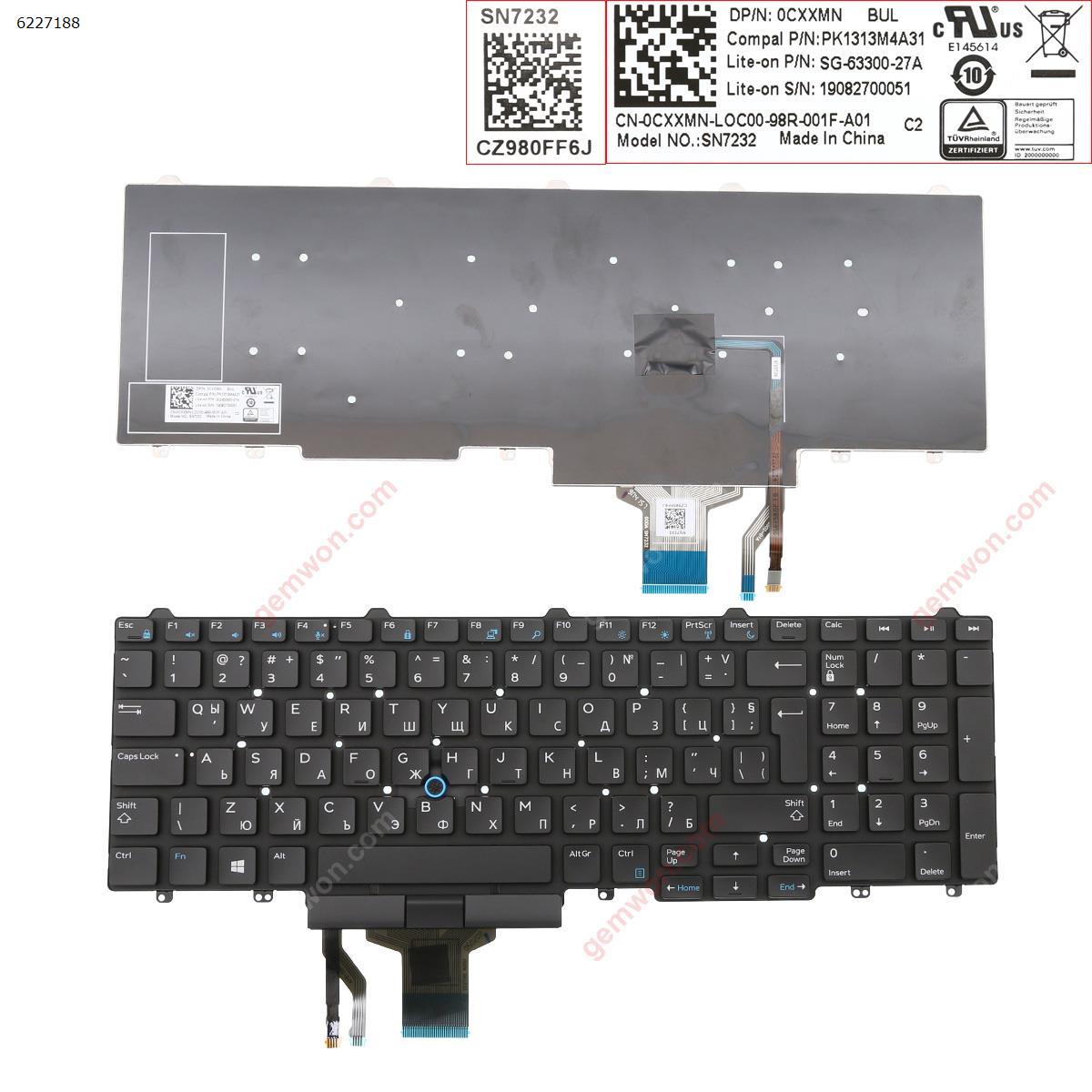 Picture of New Replacement Laptop Keyboard For DELL E5550 BLACK (backlit,With Point Stick ,Win8) Other Language Layout