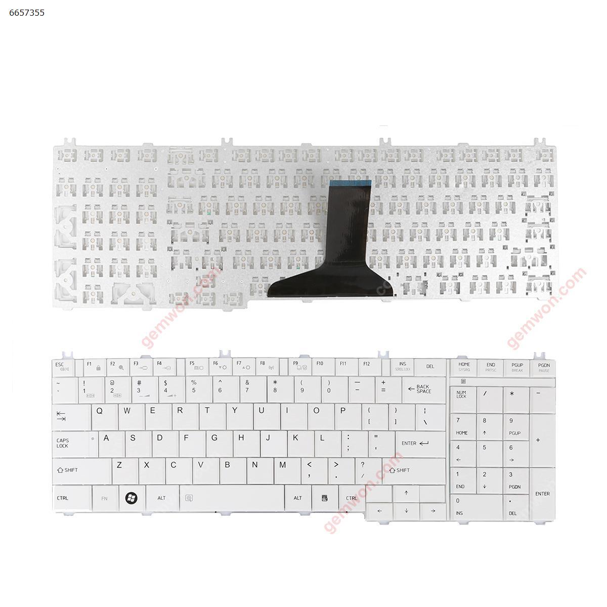 Picture of New Replacement Laptop Keyboard For TOSHIBA Satellite C650 C660 L650 L670 L675 L675D WHITE （Without  Foil ） US Layout