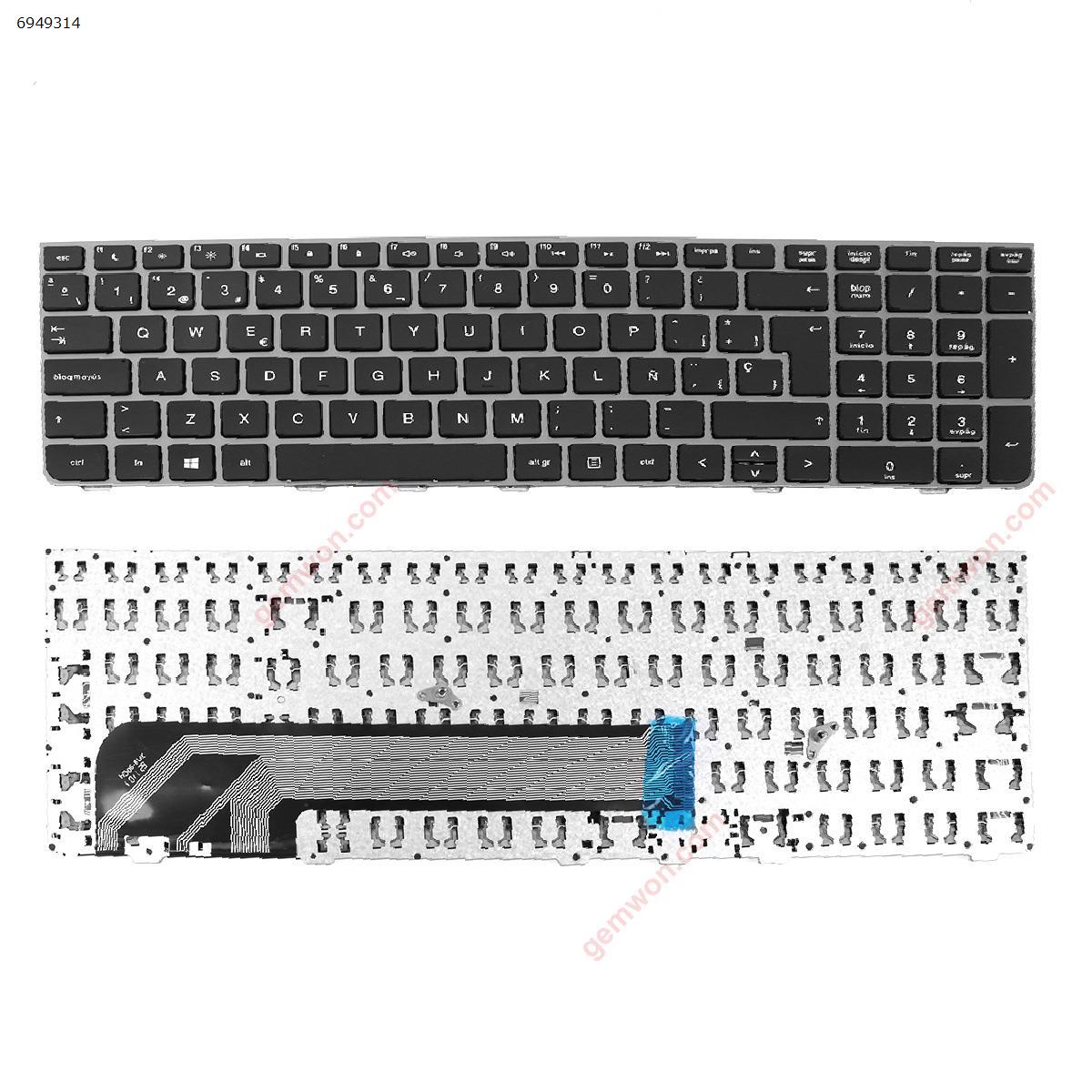 Picture of New Replacement Laptop Keyboard For HP Probook 4535S 4530S 4730S SILVER FRAME BLACK OEM SP Layout