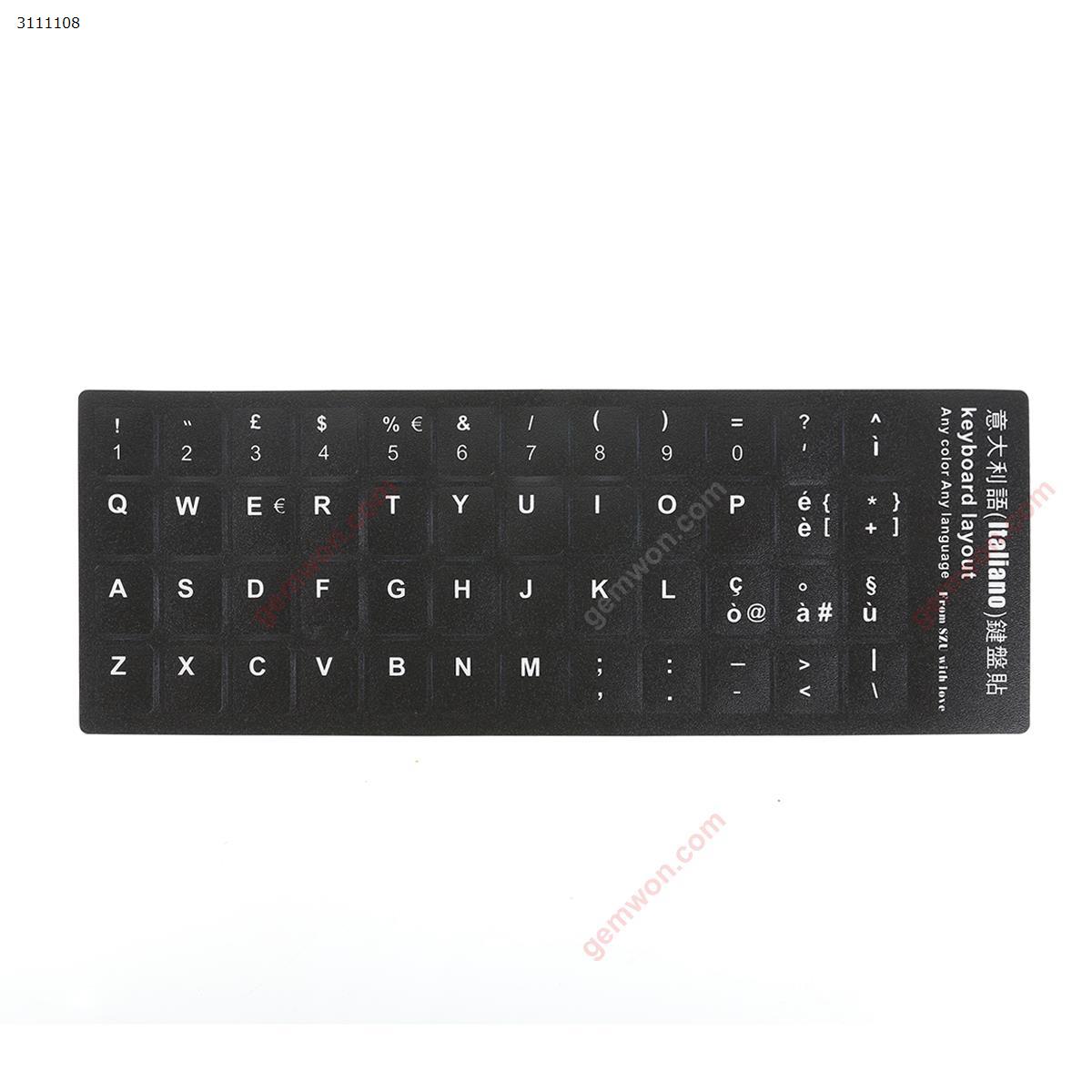 Picture of IT Keyboard Sticker,Black with White letter. Change keyboard language layout by stick lables on keyboard keys.