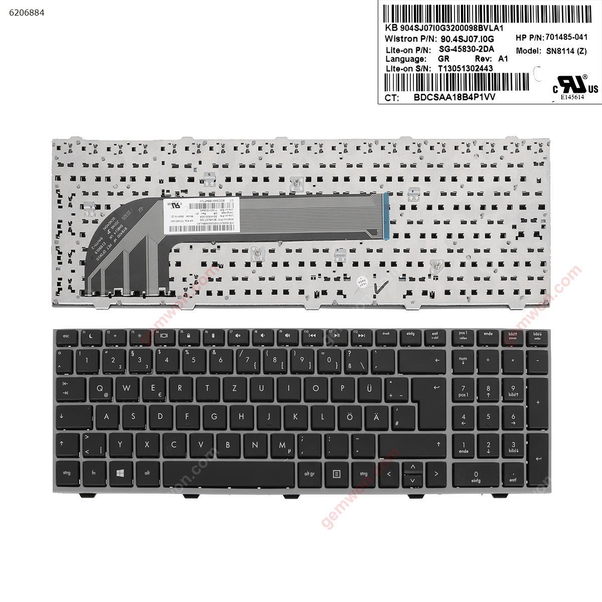 Picture of New Replacement Laptop Keyboard For HP 4540S 4545S GREY  FRAME BLACK WIN8 GR Layout
