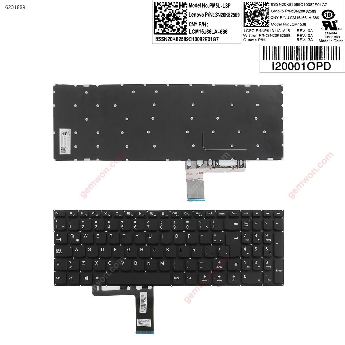 Picture of New Replacement Laptop Keyboard For LENOVO Ideapad 310-15 BLACK win8(Without FRAME) LA Layout