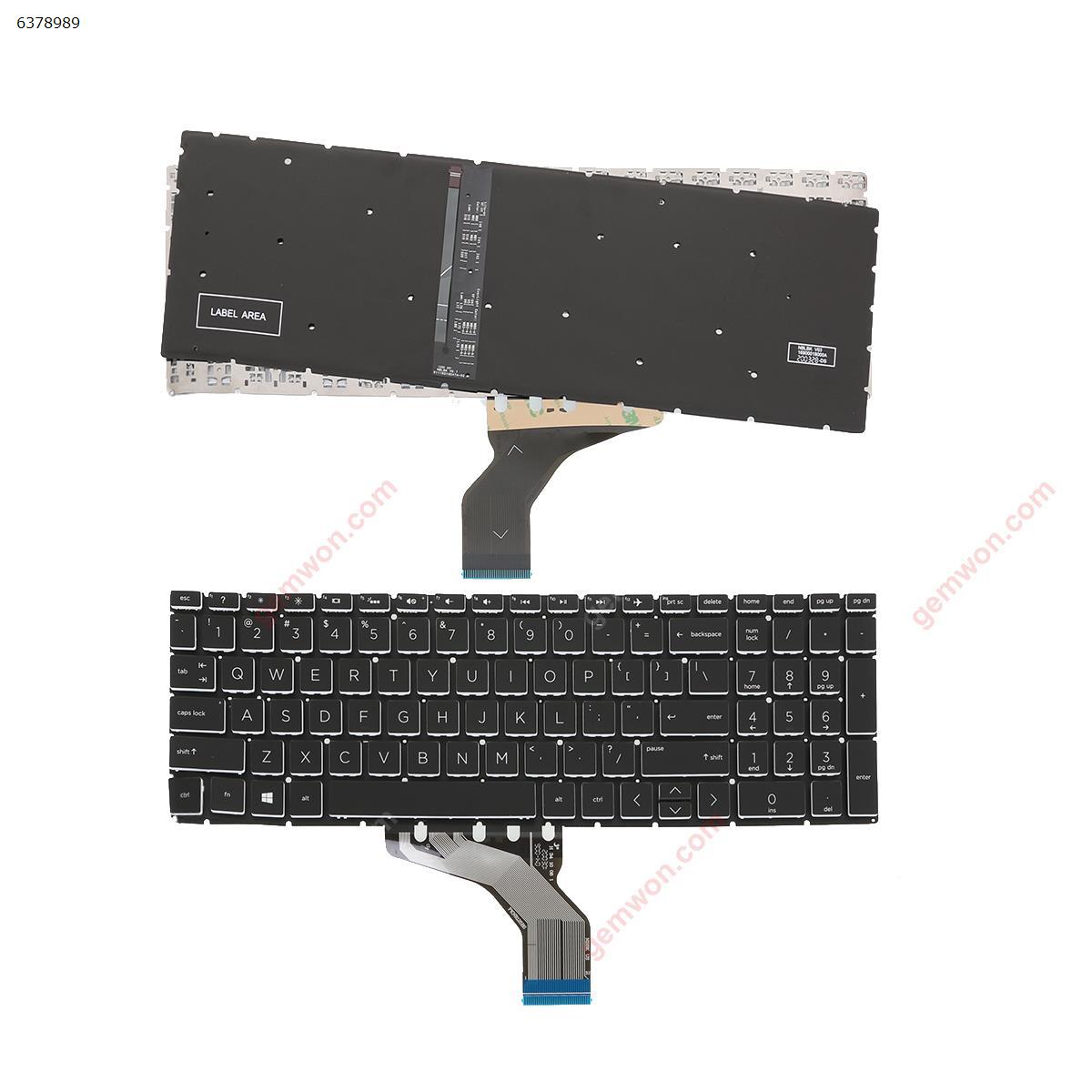 Picture of New Replacement Laptop Keyboard For HP Pavilion 15-DA 250 255 G7 Gen7 BLACK ( Crystal key cap ， backlit ，Small Enter WIN8) US Layout