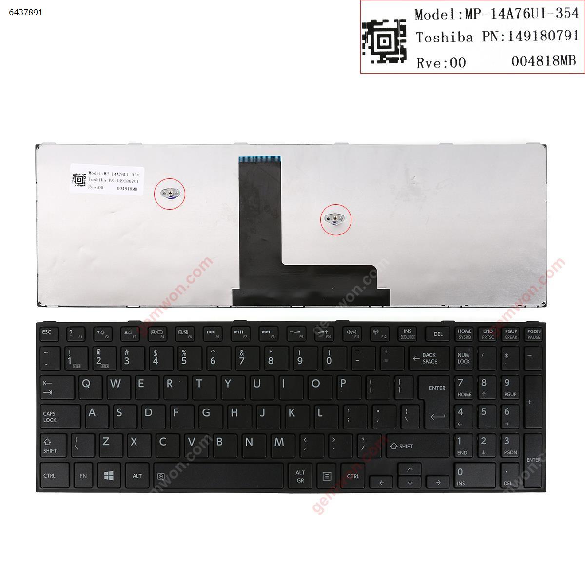 Picture of New Replacement Laptop Keyboard For TOSHIBA Satellite C50-B BLACK( Big  Enter ,  For Win8) US Layout