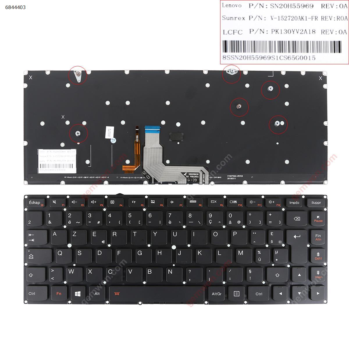 Picture of New Replacement Laptop Keyboard For Lenovo Yoga 4 Pro Yoga 900-13ISK 900-13ISK2 BLACK Backlit Win8 FR Layout