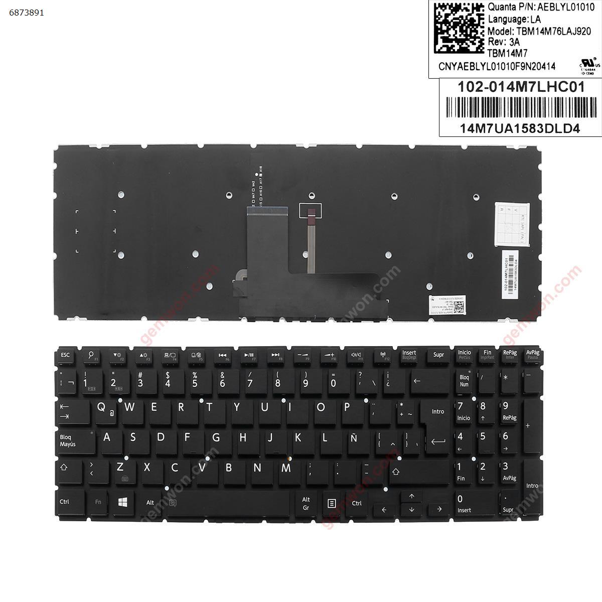Picture of New Replacement Laptop Keyboard For TOSHIBA L50-B S50-B L50D-B L50T-B L50DT-B L55(D)-B S55-B S55T-B S55D-B GLOSSY (Without FRAME,Backlit,For Win8 ) LA Layout