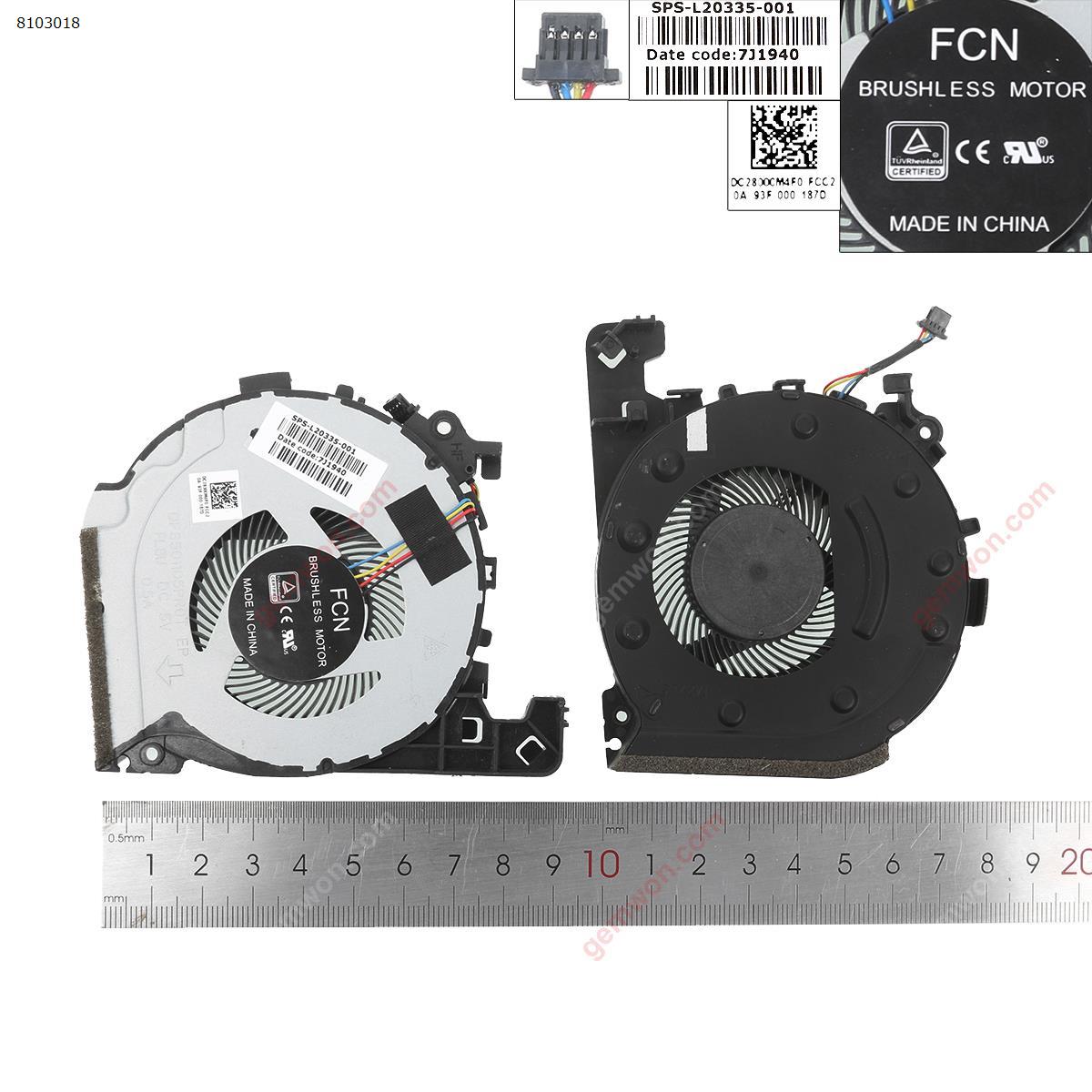 Picture of New Replacement CPU Cooling Fan For HP PAVILION 15-CX 15-CX0060TX TPN-C134 (For CPU fan,Right side，Original 90%new ) N/A Layout