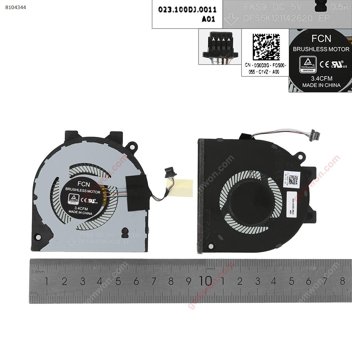 Picture of New Replacement CPU Cooling Fan For DELL Inspiron 15 5580 5581 5588 14-5480 5488，ORG 0G0D3G Layout