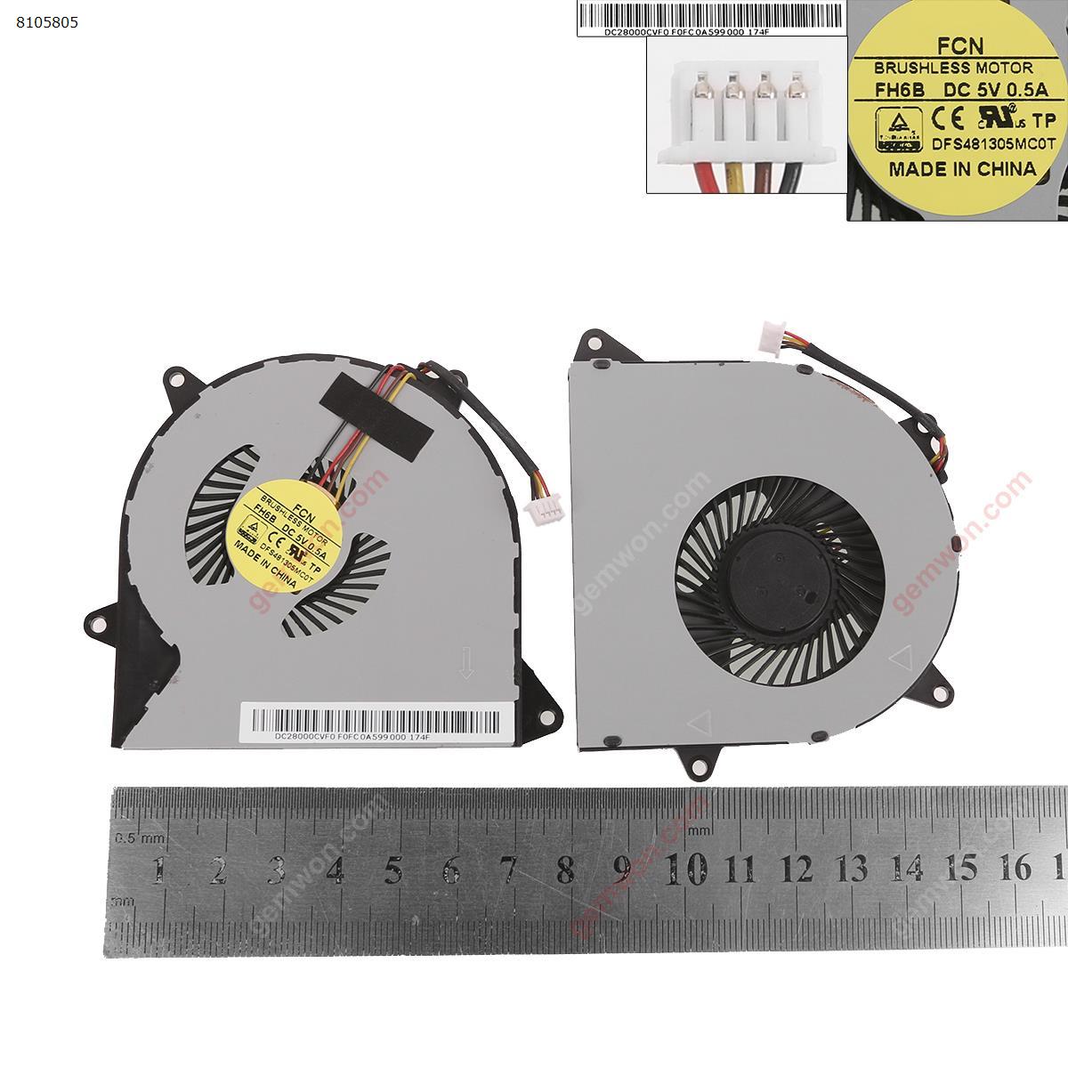 Picture of New Replacement CPU Cooling Fan For Lenovo IdeaPad 110-14IBR 110-15ACL 100-15IBD Laptop Fan 4Pin(a littlle flaw,Original) DFS481305MC0T Layout