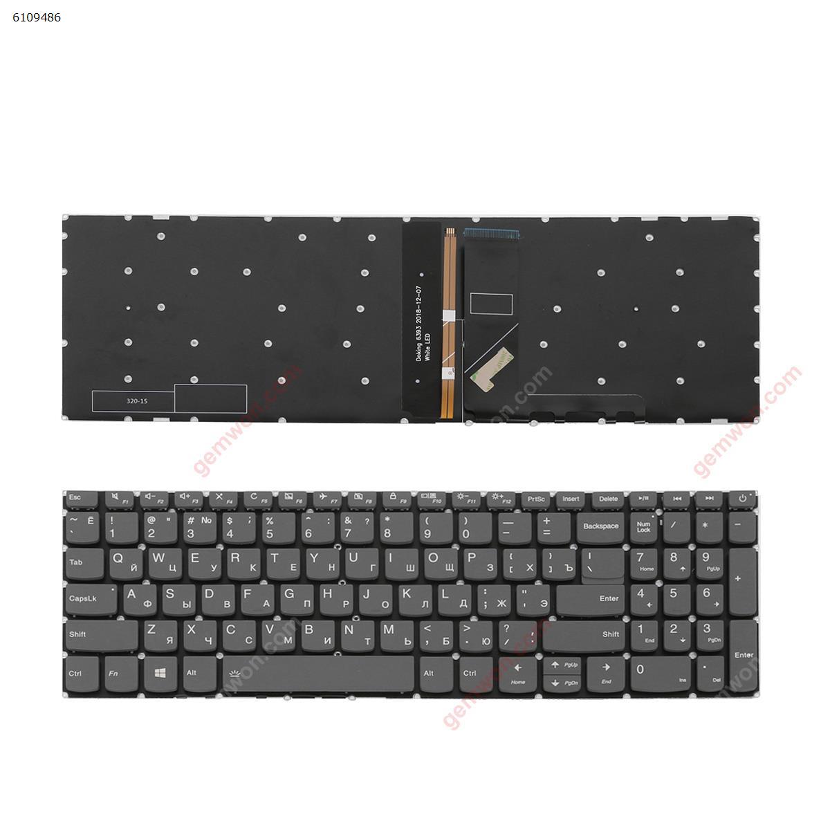 Picture of New Replacement Laptop Keyboard For Lenovo IdeaPad 320-15ABR 320-15IAP 320-15AST 320-15IKB 320-15ISK GRAY (Without FRAME,Backlit,win8) RU Layout