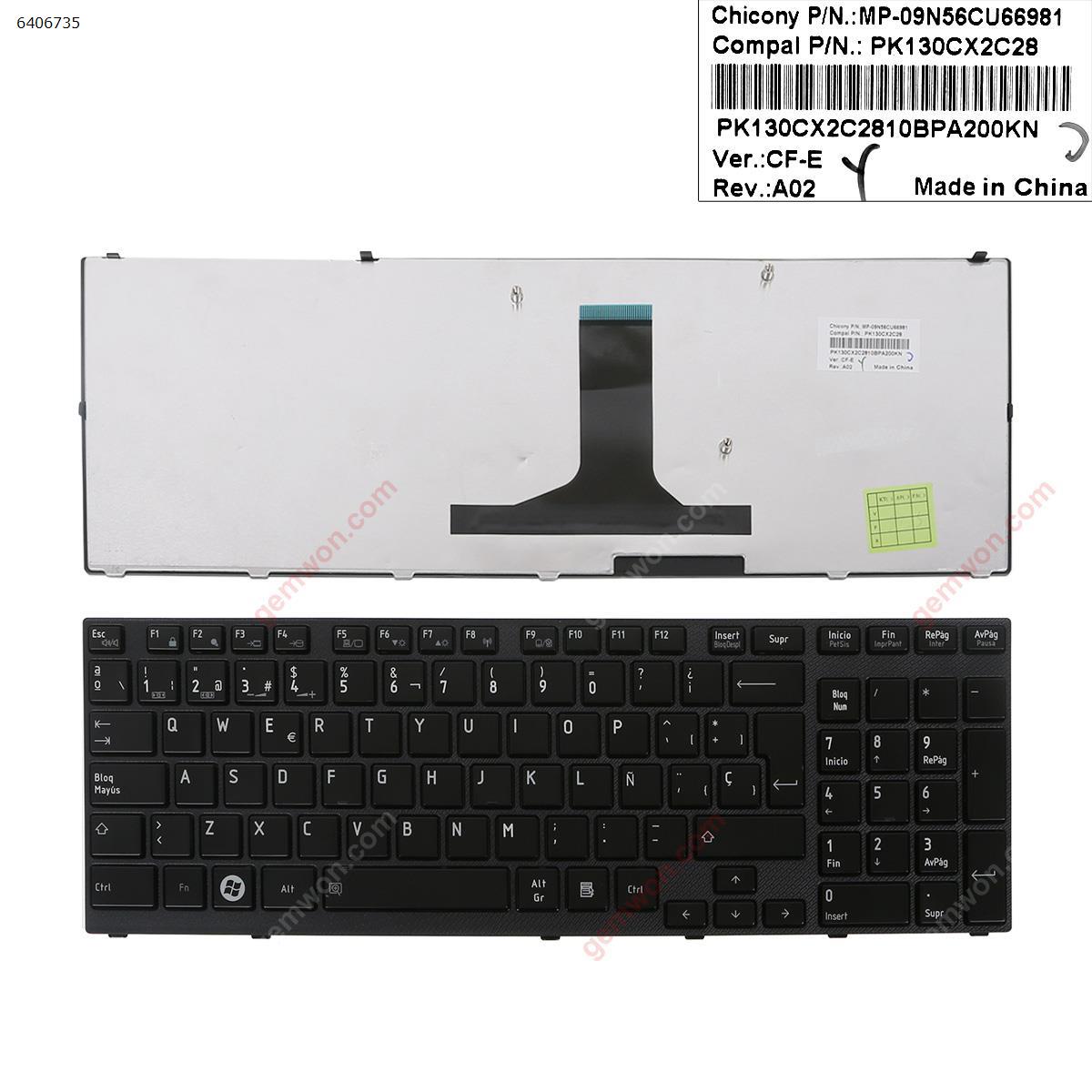 Picture of New Replacement Laptop Keyboard For TOSHIBA Satellite A660 A665 BLACK FRAME BLACK SP Layout