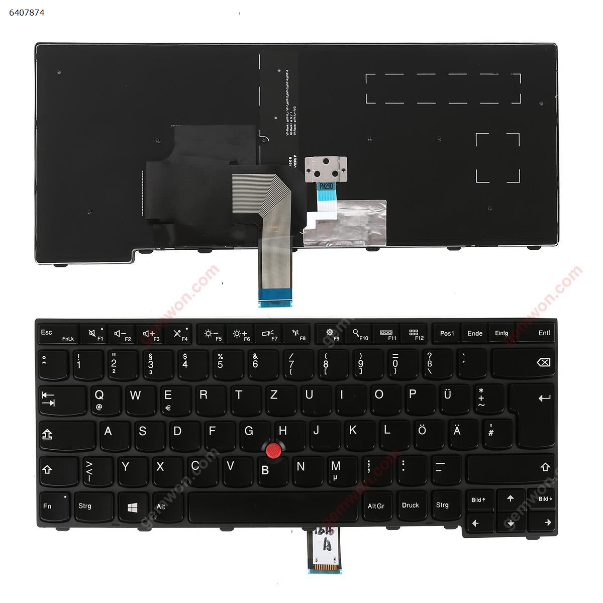 Picture of New Replacement Laptop Keyboard For Lenovo Thinkpad  E431 T440 T440P T440S T450 T450s T431s BLACK FRAME BLACK(Backlit,With Point，Win8 ) OEM Gr Layout