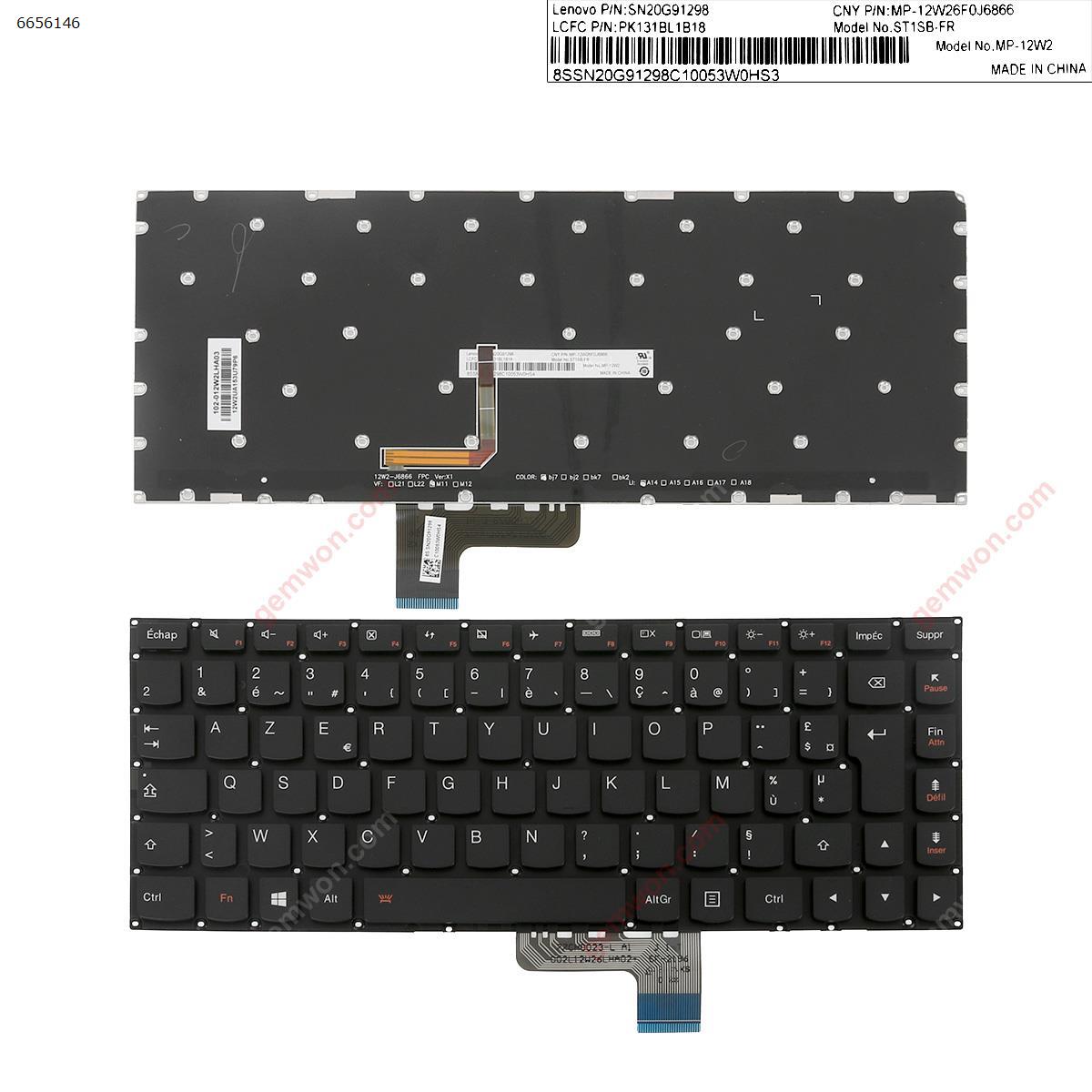 Picture of New Replacement Laptop Keyboard For Lenovo Ideapad   Yoga-700-14ISK  BLACK（ Backlit  ,WIN8  ） FR Layout