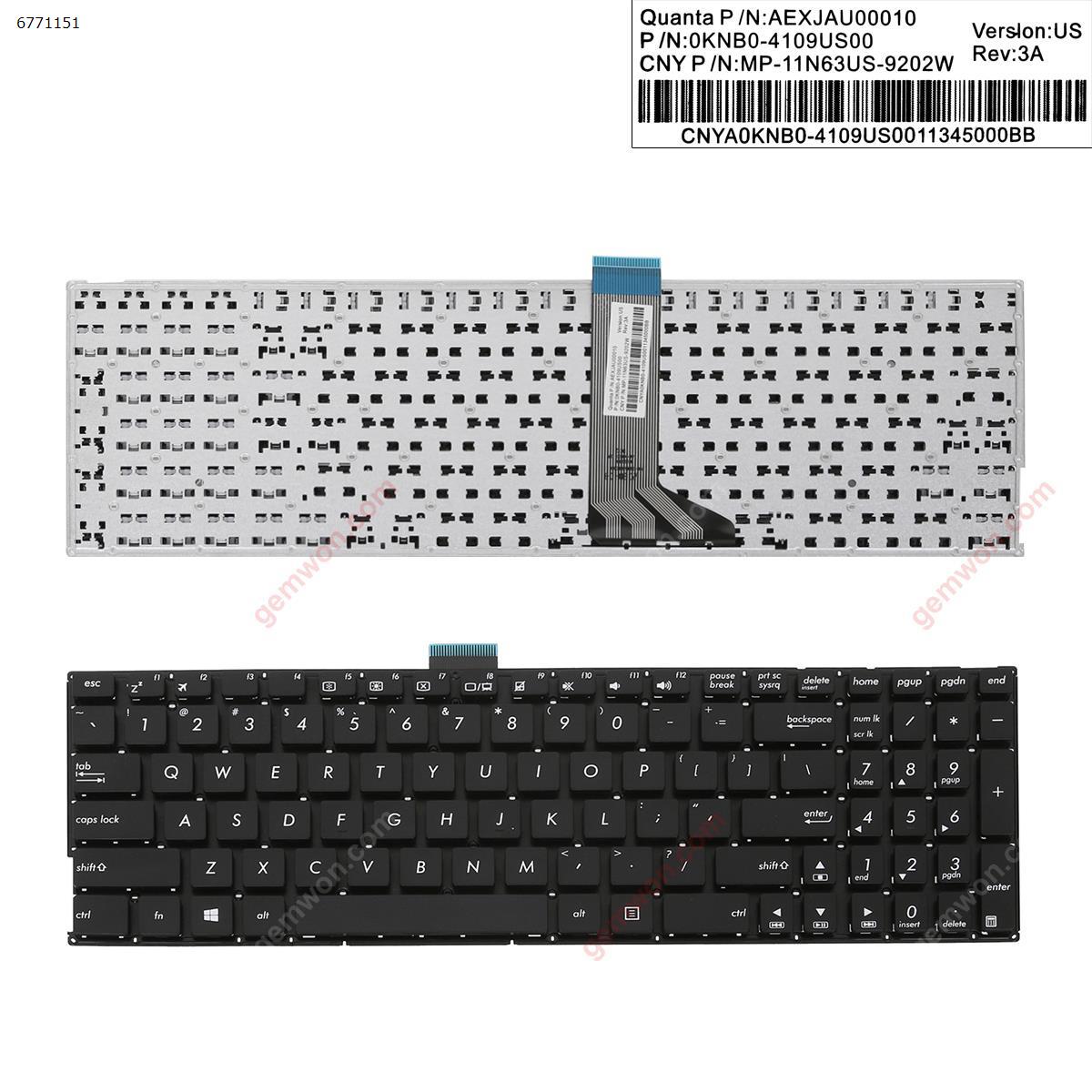 Picture of New Replacement Laptop Keyboard For ASUS  X553 X553M X553MA K553M  BLACK  WIN8 US Layout