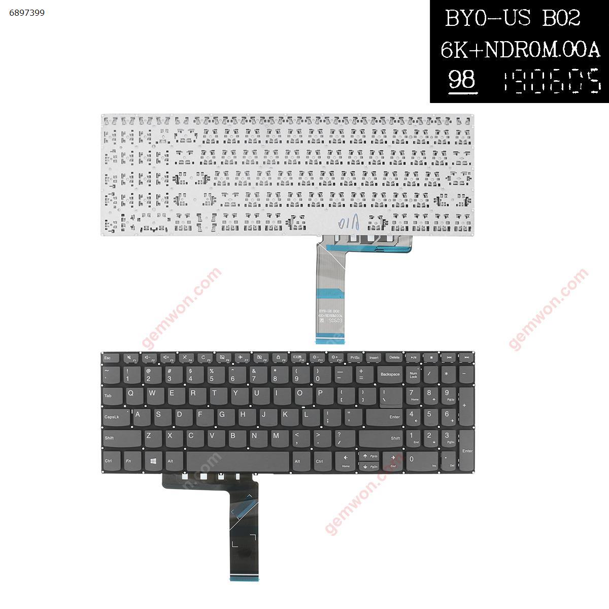 Picture of New Replacement Laptop Keyboard For Lenovo  IdeaPad 330-15IKB GRAY win8(  Without FRAME， Without Foil   ) US Layout