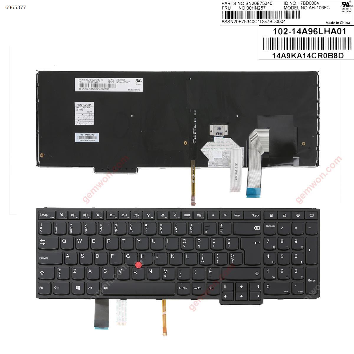 Picture of New Replacement Laptop Keyboard For Lenovo Yoga 15 Black Frame Black(Backlit, With point，For Win8) CA/CF Layout
