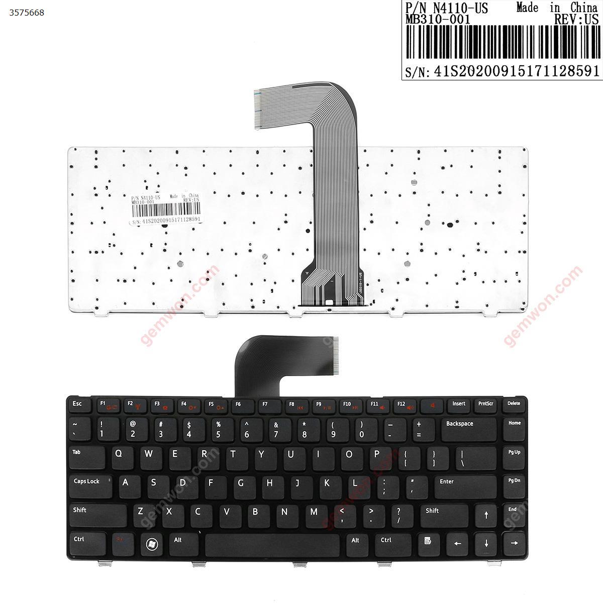 Picture of New Replacement Laptop Keyboard For DELL XPS L502 New Inspiron 14R/Inspiron N4110 M4110 N4050 M4040 N411Z GLOSSY FRAME BLACK  OEM US Layout