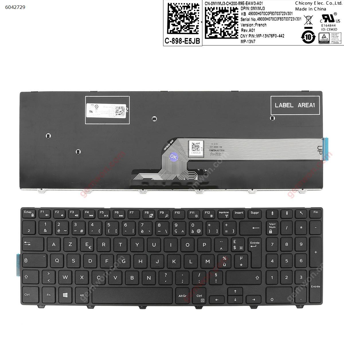 Picture of New Replacement Laptop Keyboard For DELL 15-3000   BLACK   (  Without  Backlit  ,Big Enter   ) FR Layout
