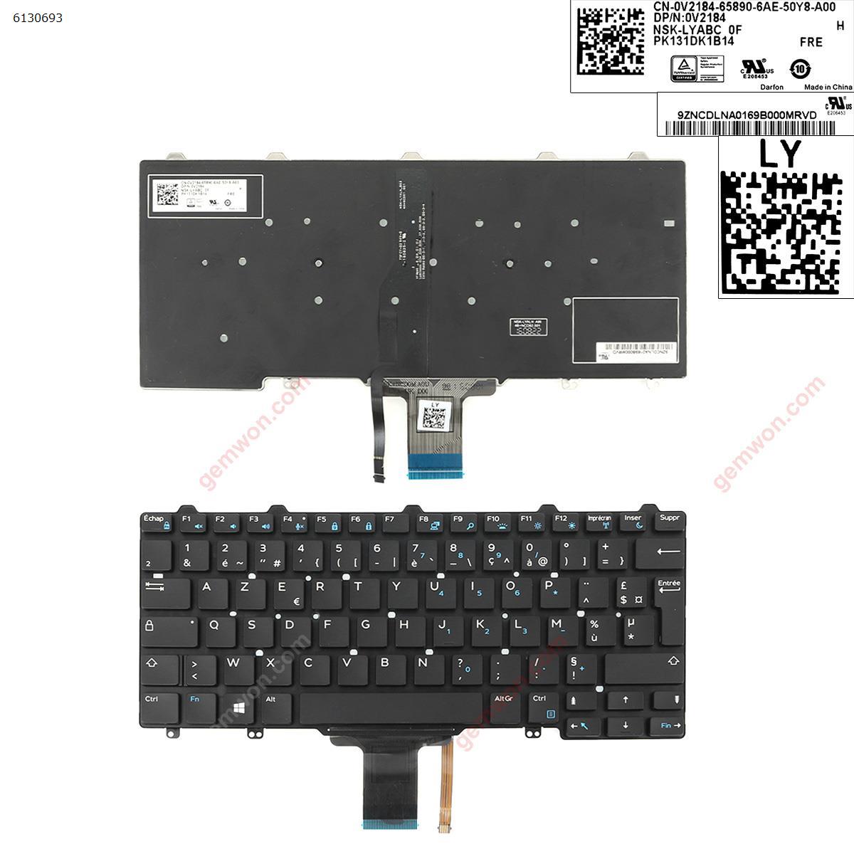 Picture of New Replacement Laptop Keyboard For DELL 5250    BLACK   (  Backlit  ,Big Enter  ) FR Layout