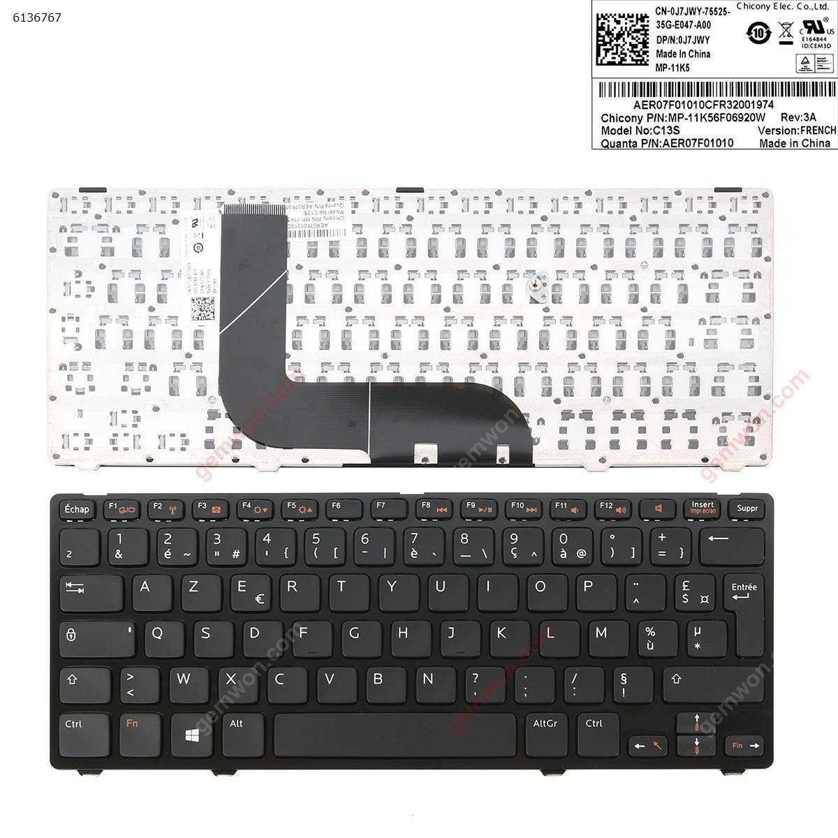 Picture of New Replacement Laptop Keyboard For Dell Vostro 3360 V3360 V3360D 3360D 14Z-5423  14Z-3360  GLOSSY FRAME BLACK FR Layout