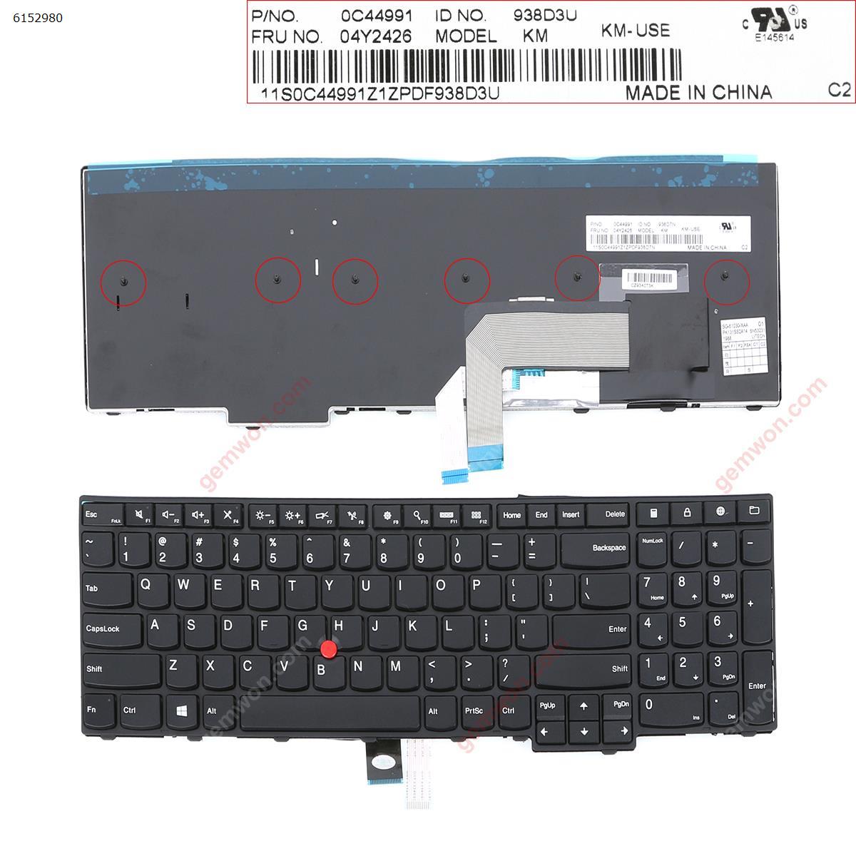 Picture of New Replacement Laptop Keyboard For ThinkPad E531 T540 BLACK(  with point stick For Win8)OEM US Layout