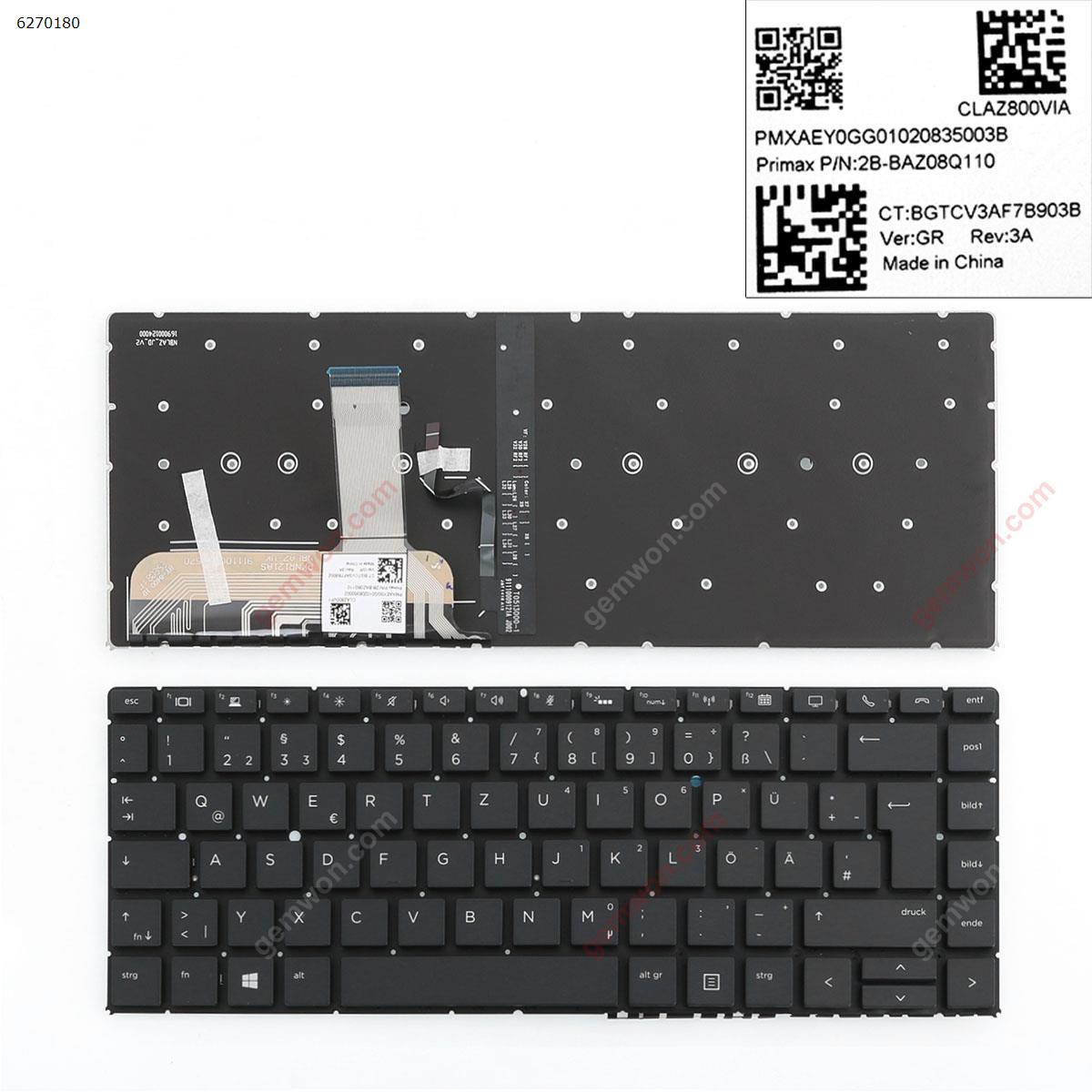 Picture of New Replacement Laptop Keyboard For HP EliteBook Folio 1040 G5 BLACK ( without frame , Backlit,Win8) GR Layout