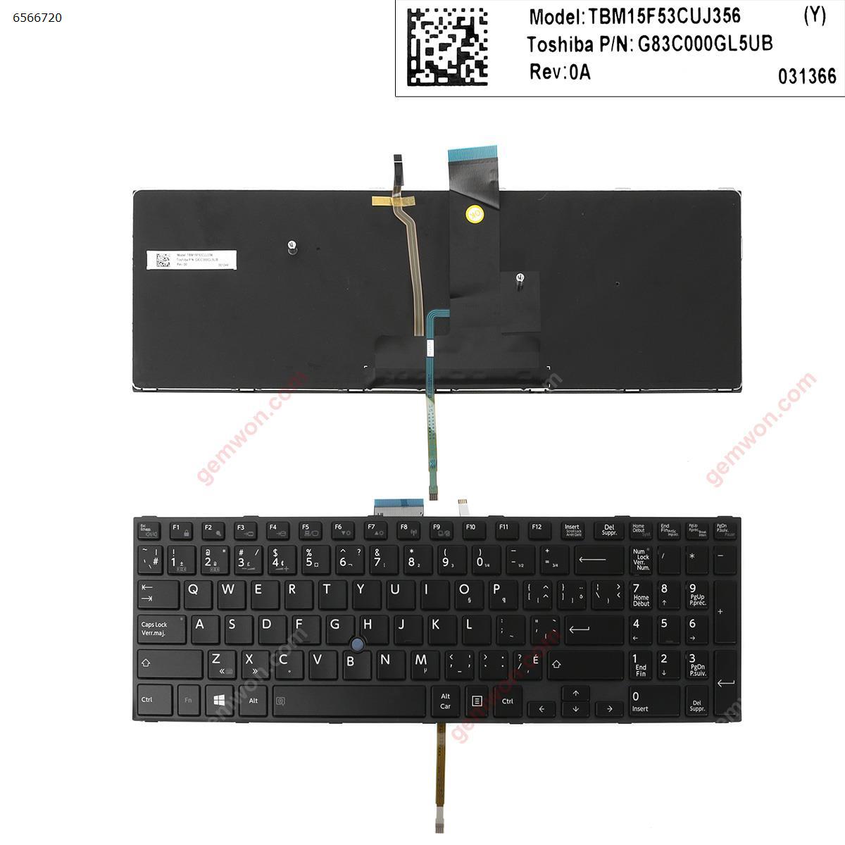 Picture of New Replacement Laptop Keyboard For Toshiba R50-C    black  (with  backlit,  small enter ) CA/CF Layout