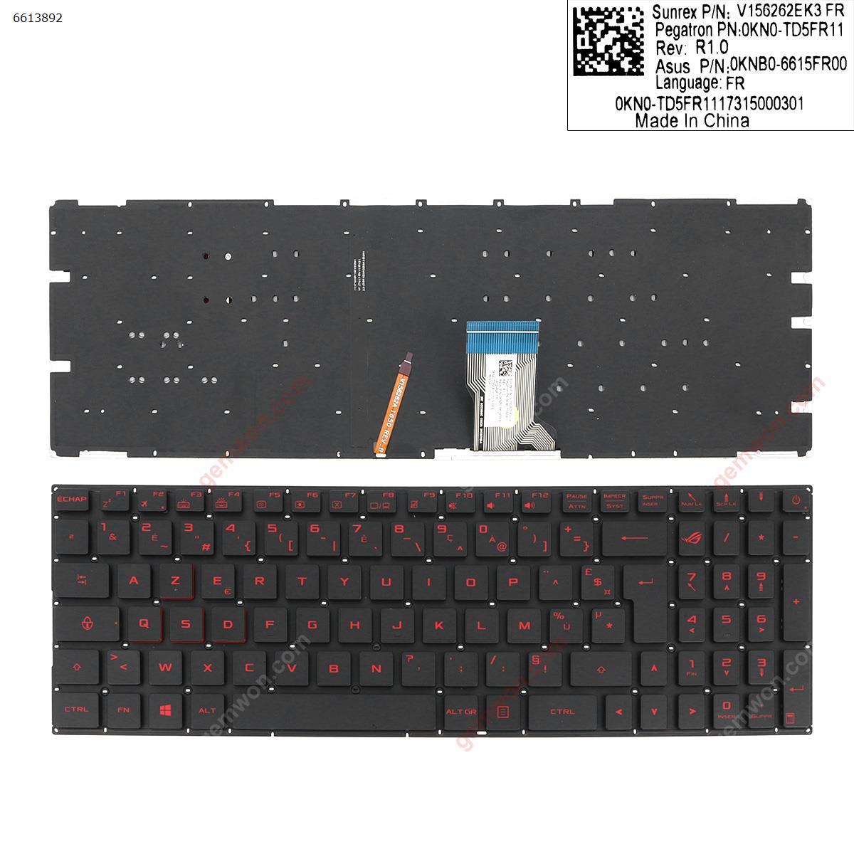 Picture of New Replacement Laptop Keyboard For Asus GL502VM GL502VS GL502VT GL502VY GL702VS GL702V BLACK(Red Backlit,Red Printing) WIN8 FR Layout
