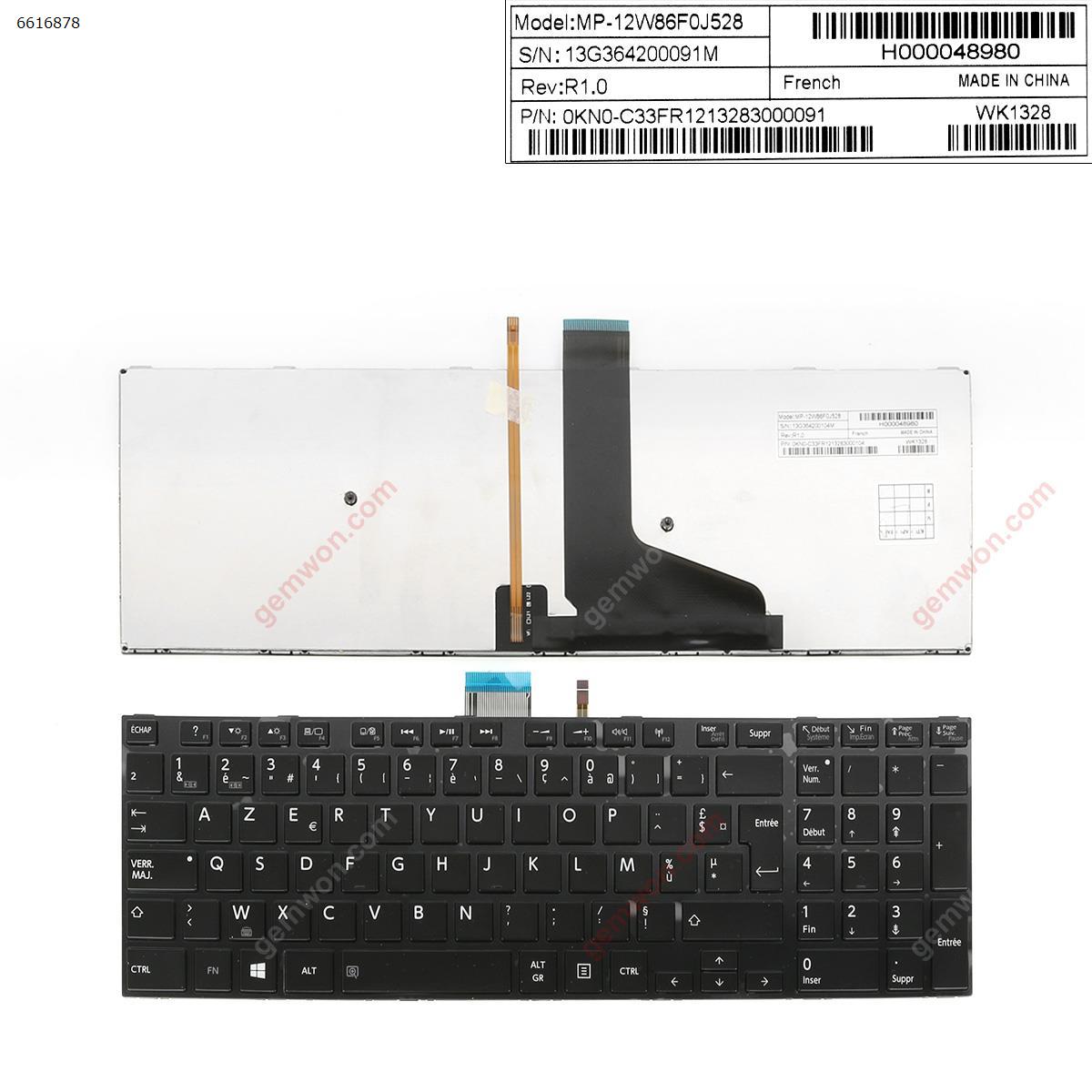 Picture of New Replacement Laptop Keyboard For TOSHIBA   L50-A GLOSSY ,Backlit  ,Big Enter FR Layout