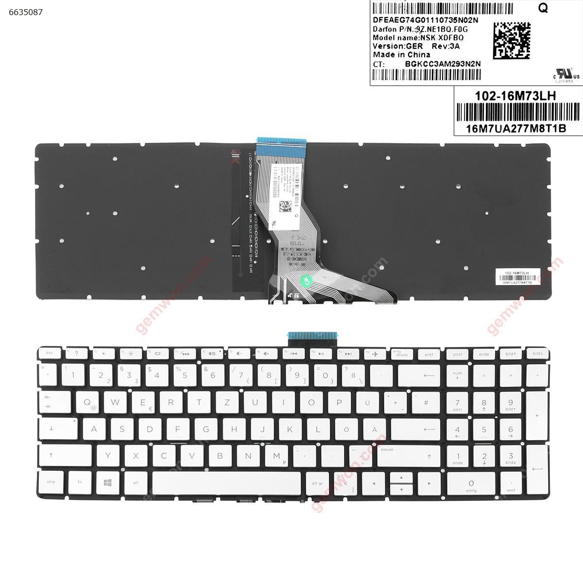 Picture of New Replacement Laptop Keyboard For HP Pavilion 15-BS    SILVER,  Backlit ,   Small  Enter GR Layout