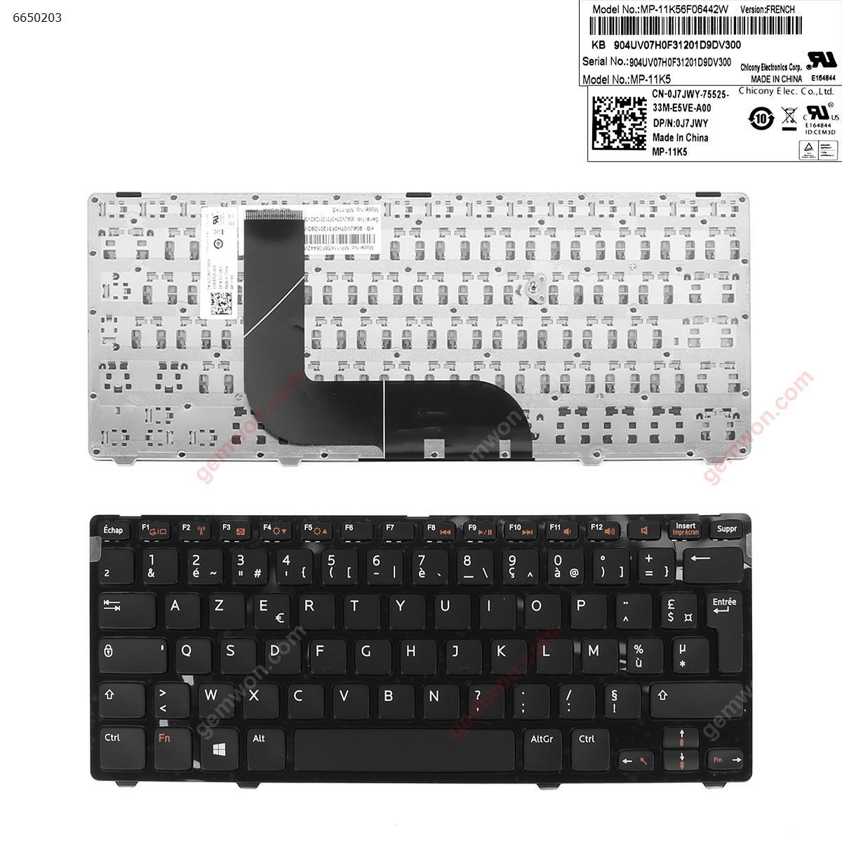 Picture of New Replacement Laptop Keyboard For DELL 5423   GLOSSY FRAME BLACK  (  Without  Backlit  ,Big Enter  ) FR Layout