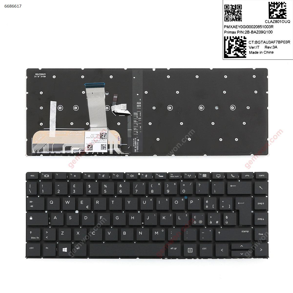 Picture of New Replacement Laptop Keyboard For HP EliteBook Folio 1040 G5 BLACK ( without frame , Backlit,Win8) IT Layout